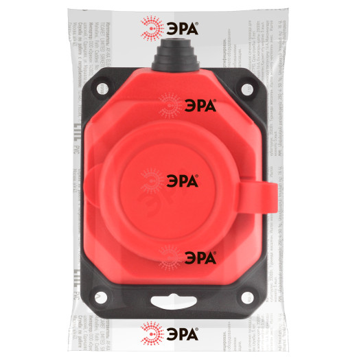 Колодка ЭРА K-1e-RED-IP44 каучуковая с заземлением 1 розетка 16A IP44 красная