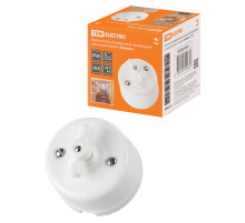 TDM Выключатель фарфоровый поворотный проходной с ручкой (бантик) 10А белый «Болонь»