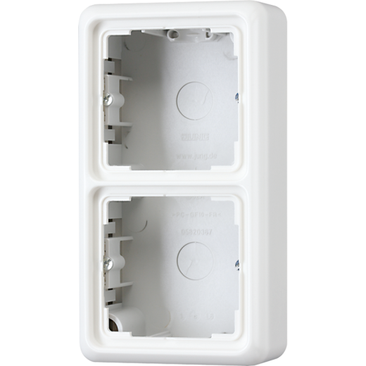 Коробка 2-кратная, накладная, с рамкой, белая