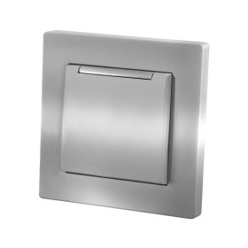 TDM Розетка 2П+З 16А 250В IP44 с крышкой серебр. металлик 