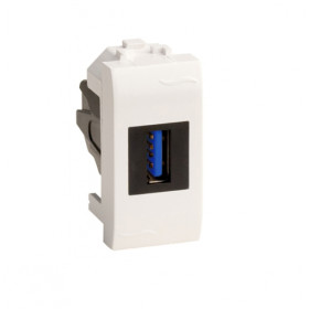 DKC Brava USB 3.0 розетка, Brava, белая, 1 мод.