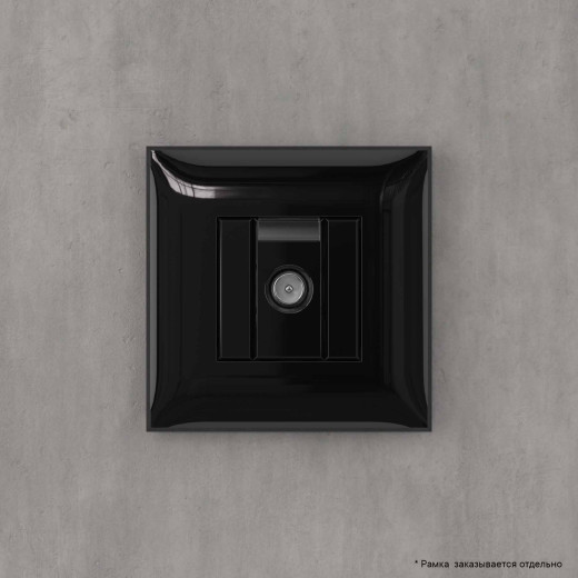 Розетка TV оконечная в стену, Avanti, черный квадрат
