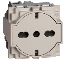 BT Living now Песочный Механизм Розетка нем/итал стандарта с плоской лицевой панелью 10/16А 2 мод.