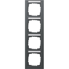 Gira E2 Антрацит Рамка 4-ая вертикальная с полем для надписи