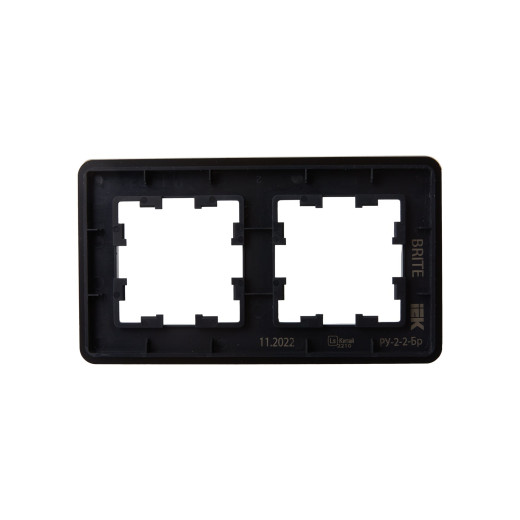 BRITE Рамка 2-мест. РУ-2-2-Бр стекло черн. RE IEK