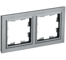 IEK BRITE BASE Сталь Рамка 2-м РУ-2-БрС