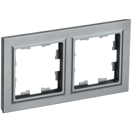 BRITE Рамка 2-мест. РУ-2-БрС сталь IEK