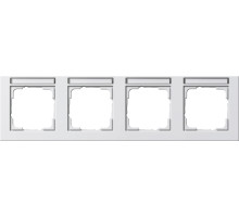 Gira E2 Белый матовый Рамка 4-ая горизонтальная с полем для надписи