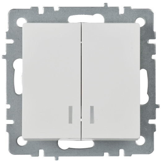 BRITE Выключ. 2-кл. с инд. 10А ВС10-2-1-БрБ бел. IEK