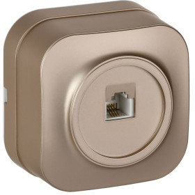 IEK GLORY Роз. телефонная RJ11 о/у РТ20-ХШм шамп. м.