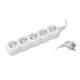 Удлинитель на 5 розеток Schuko, кабель 1.5м, SBrico, белый