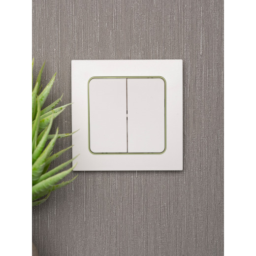 Стокгольм Рамка 1-местная белая с линией цвета зеленый EKF PROxima