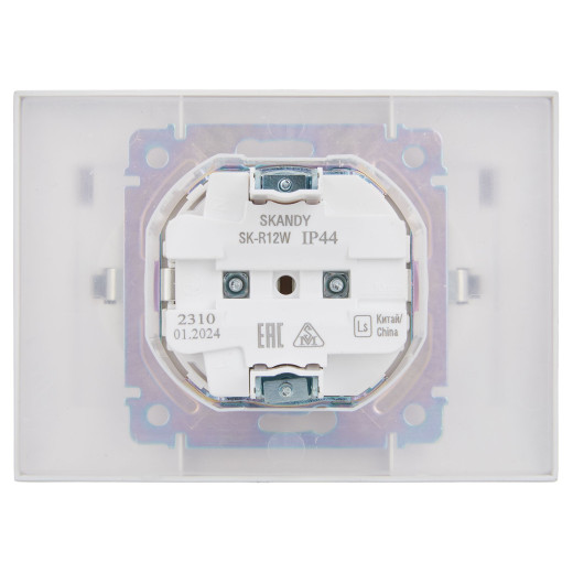SKANDY Роз. 2-я с кр. 16А в сб IP44 SK-R12W арк. бел. IEK