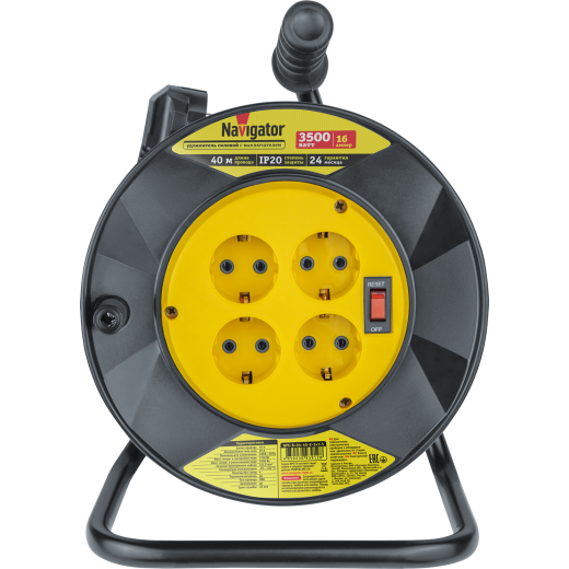 Удлинитель Navigator 93 912 NPE-R-04-40-E-3x1.5 катушка 4 гн. c/з 40м (Россия)