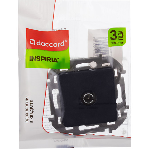 Розетка TV (телевизионная) - Legrand/Daccord Inspiria - проходная - антрацит