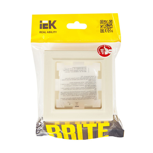 BRITE Рамка 1-мест. IP44 РУ-1-БрКр-44 беж. IEK