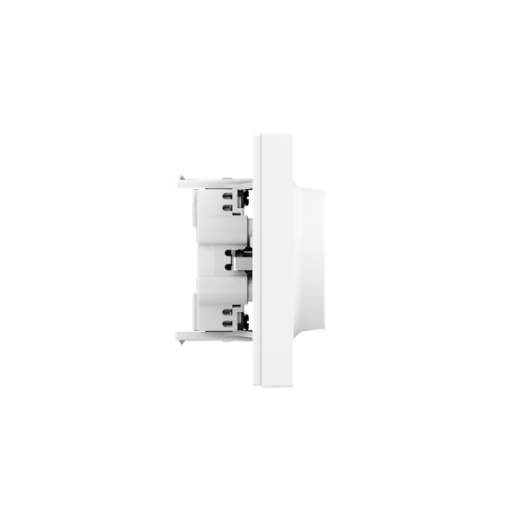 Механизм розетки двойной, 16А, с заземлением, без шторок, с рамкой, белый Эпика EKF