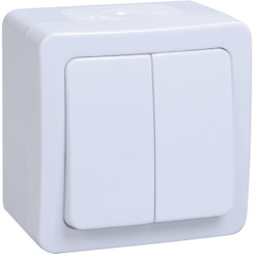 IEK GERMES PLUS ВС20-2-0-ГПБ Выключатель 2кл о/у IP54 (цвет клавиши:белый)