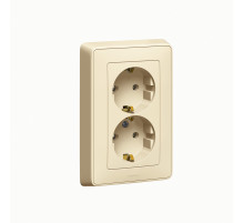 Legrand Cariva Крем Розетка 2-ая с/з литая.