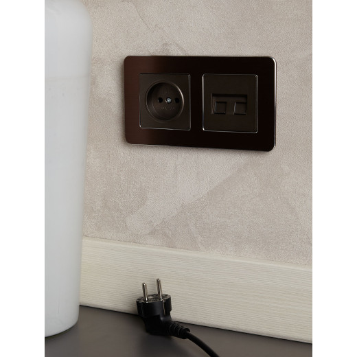 BRITE Рамка 2-мест. РУ-2-1-Бр металл коричн. RE AL IEK