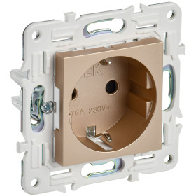 IEK SKANDY Песочный Розетка с/з с защитными шторками 16А SK-R04Sa