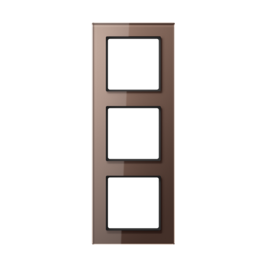 Рамка для вертикальной и горизонтальной установки, 3 поста, стекло, мокко, A CREATION