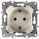 Розетка ЭРА Серия 12 12-2102-04 с заземлением 2P+E Schuko со шторками 16A-250В IP20 шампань