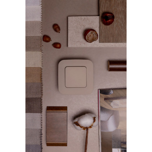 FLITE Выключ. 1-кл. кноп. 10А ВС11-2-0-ФлЛ льн. IEK