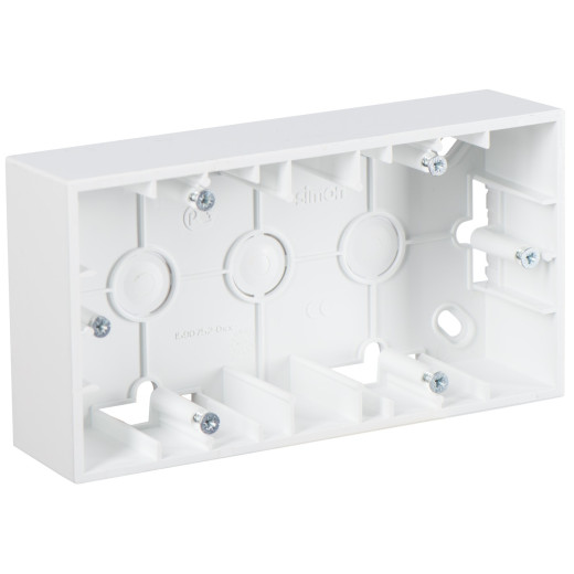 Simon 15 Белый Коробка для наружного монтажа, двухпостовая