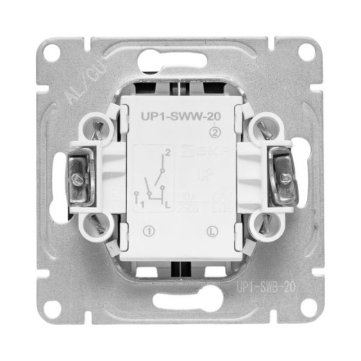 Механизм выключателя, двухклавишный, чёрный Эпика EKF