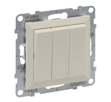 Legrand/Daccord SUNO Слоновая кость Выключатель трехклавишный.