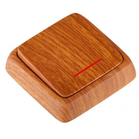 Hegel Альфа наруж Дуб ВА16-114-05 Выключатель 1-клавишный с индикацией, с изол.пластиной