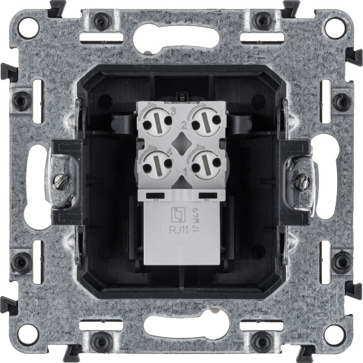 Valena ALLURE.Телефонная розетка RJ11 одиночная.С лицевой панелью.Слоновая кость