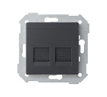 Simon 75 Мех Графит Адаптер на 2 RJ-45 75540-, 75541-, 75528-, 75544-39 АМР