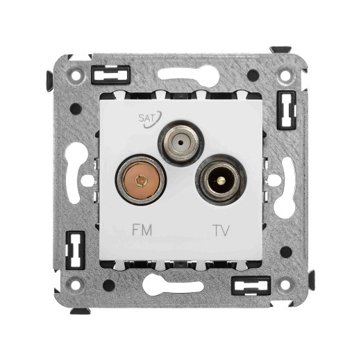 Розетка TV-FM-SAT в стену, Avanti, белое облако