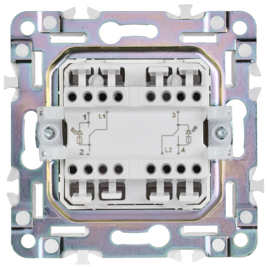 SKANDY Выключ. 2-кл. прох. с инд. 10А SK-V10S сереб. IEK