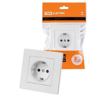 TDM Розетка 2П+З 16А 250В с защ. шт. белая 