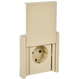 IEK FORTE&PIANO Ваниль Розетка с/з со шт с крышкой безвинтовое крепление 16А IP44 FP419