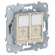 UNICA NEW розетка компьютерная, RJ45, двойная, кат. 5е UTP, бежевый