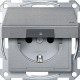 MERTEN МЕХАНИЗМ розетки с крышкой з/шт IP44, АЛЮМИНИЙ, QF SM