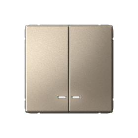 Systeme Electric ArtGallery Шампань Выключатель 2-клавишный с подсветкой, сх.5а, 10АХ, механизм, быстрозажим. клем.