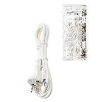 TDM Шнур сетевой с вилкой ПВСмб 2x0,75мм2 1,5м б/з белый Народный
