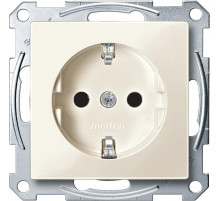 Schneider Electric Merten SM Беж глянец Розетка с/з с защитными шторками безвинт. зажим