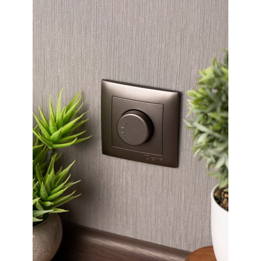 Валенсия лицевая панель светорегулятора 600W 220В графит EKF PROxima