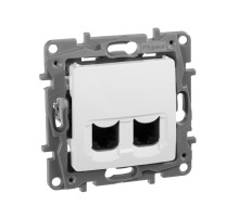 Legrand Etika Белый Розетка компьютерная 2-ая RJ45, категория 5е UTP.
