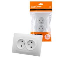 TDM Розетка двойная 2П 10А 250В белая 