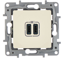 Legrand ETIKA Слоновая кость Зарядка USB C-C.