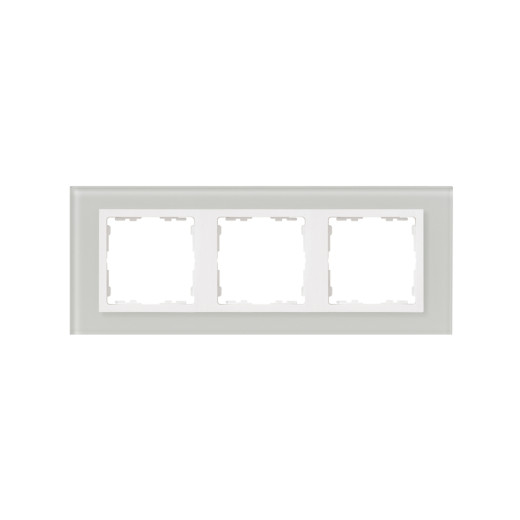 Simon 82 Натуральный/Белое стекло Рамка на 3 поста