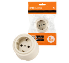 TDM Розетка 2П+З 16А 250В сл. кость «Виви»