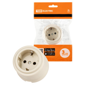 TDM Розетка 2П+З 16А 250В сл. кость «Виви»